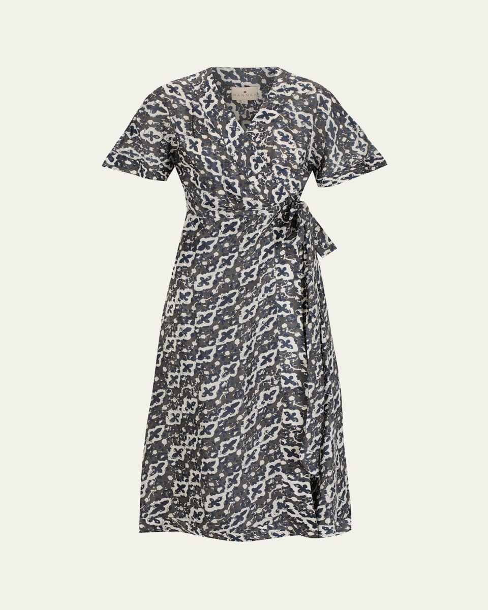 Clementine Pathway Silk Wrap Dress